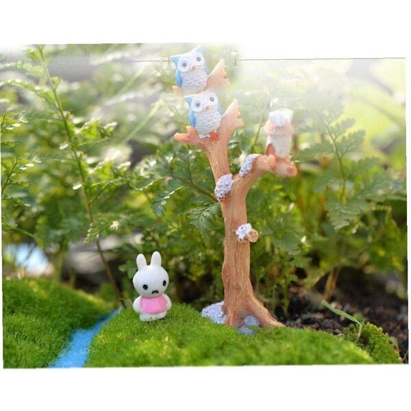 Beito Mini-Eulenbaum aus Kunstharz für Miniaturgärten und kreative Terrarien