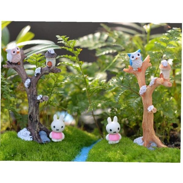 Beito Mini-Eulenbaum aus Kunstharz für Miniaturgärten und kreative Terrarien