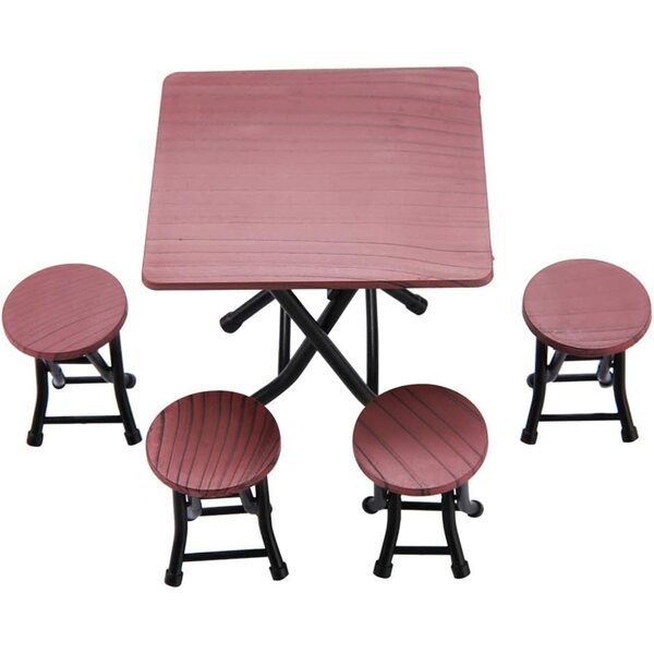 Set Tavolo e 4 Sedie per Casa delle Bambole Scala 1/12 in ABS Robusto e Sicuro