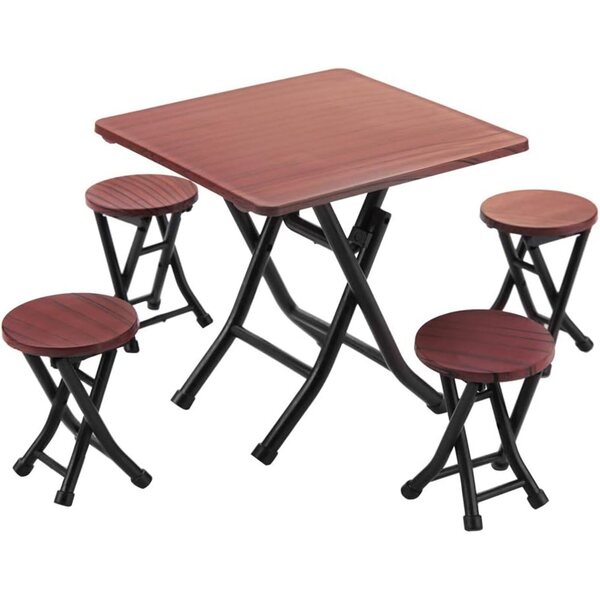 Set Tavolo e 4 Sedie per Casa delle Bambole Scala 1/12 in ABS Robusto e Sicuro