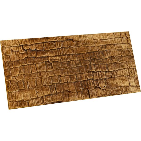 2-teiliges dunkelbraunes Schindeldach zum Erstellen von Krippen und Hartgipsmodellen 20x10 cm