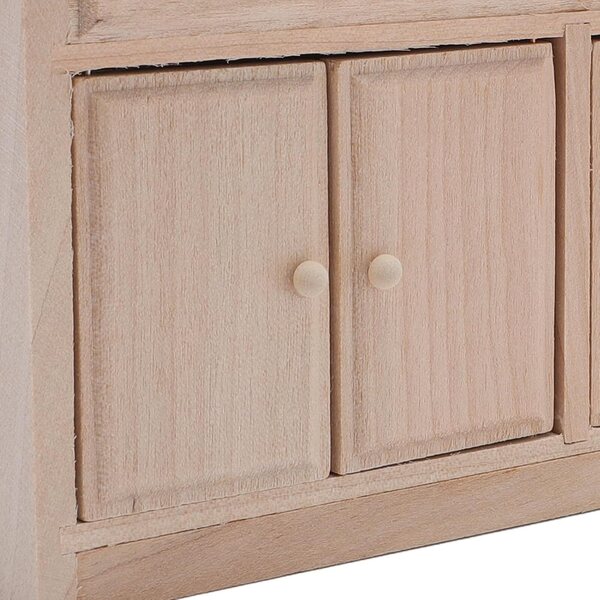 Miniatura Lavabo con Mobile in Legno di Betulla Scala 1:12 per Casa delle Bambole