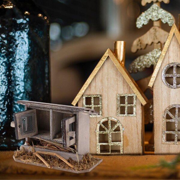 Mini-Hühnerstall aus Holz für 1:12 Puppenhaus-Gartendekoration