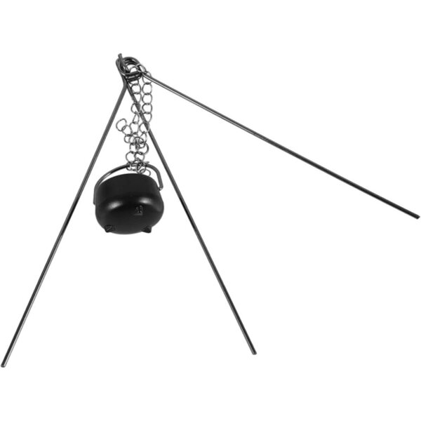 Mini Kessel 1:12 in Legierung con Manico Nero per Decorazioni Halloween e Dollhouse