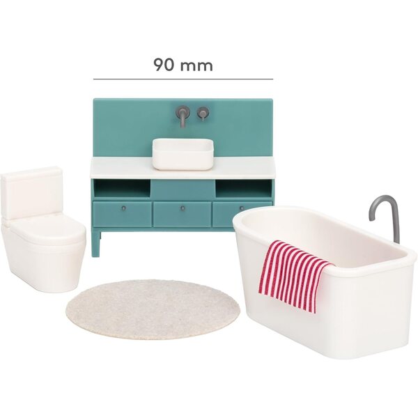 Badezimmermöbel-Set für Lundby Puppenhaus, 5-teilig, Miniatur 1:18
