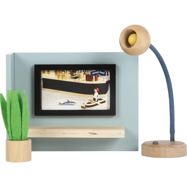 Set mobili soggiorno per casa delle bambole in legno Small Foot, giochi creativi per bambini