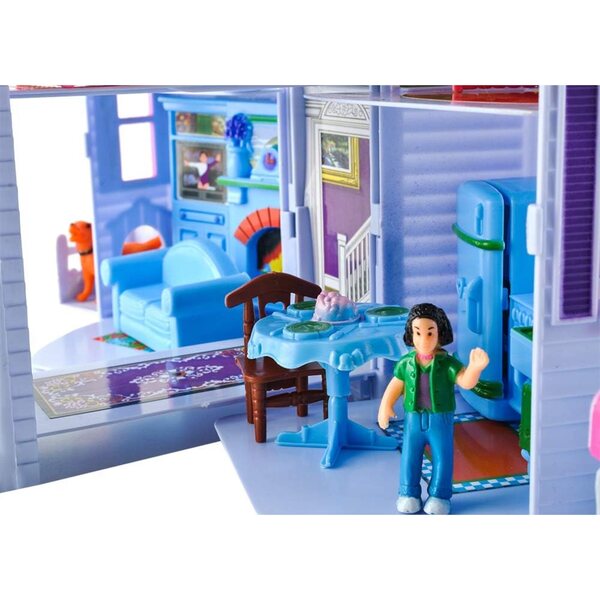 Casa delle Bambole Pieghevole ISO Trade con Famiglia e Mobili, Gioco Portatile