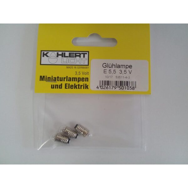 Klare 3,5-V-Miniatur-Schraubbirne für die Modellbeleuchtung