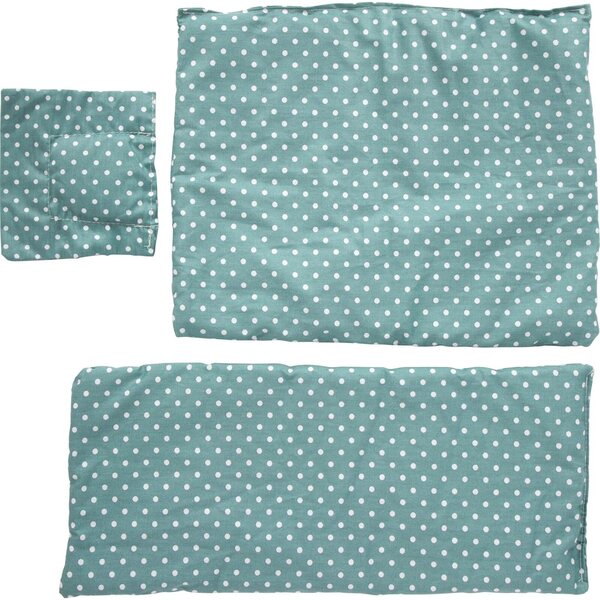 small Foot culla per bambole Natur in legno con biancheria extra grande per bambini 3+