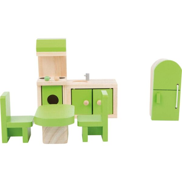Small Foot Set Cucina in Legno 5 Pezzi per Bambole Flessibili, Ideale per Casa delle Bambole