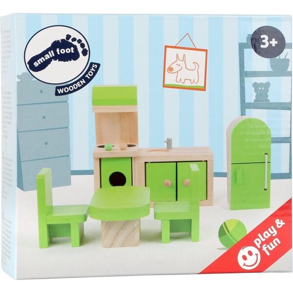 Small Foot Set Cucina in Legno 5 Pezzi per Bambole Flessibili, Ideale per Casa delle Bambole
