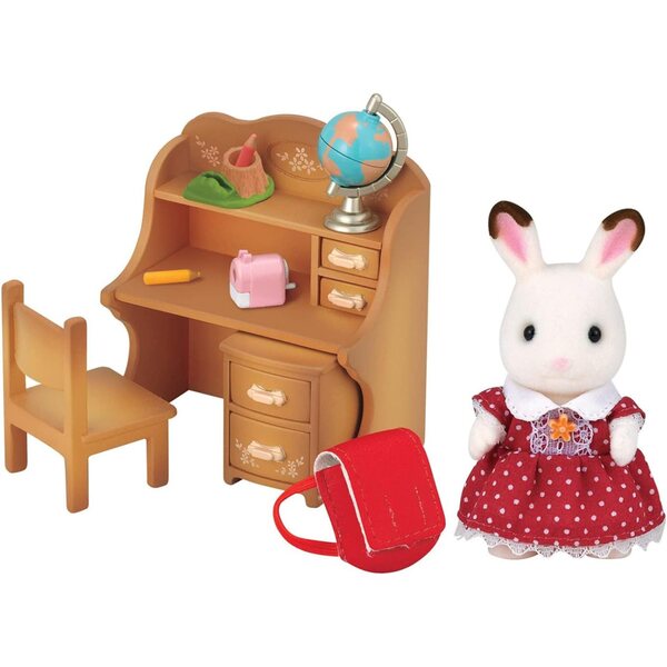 Sylvanian Families 5016 - Schokoladenhasen Schwester mit Schreibtisch und Zubehör