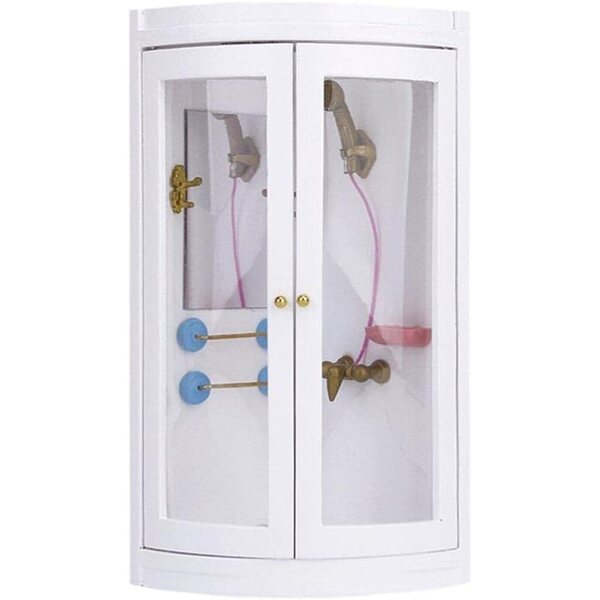 Komplettset Miniatur-Badezimmer mit Dusche für Puppenhaus 1/12 realistisch