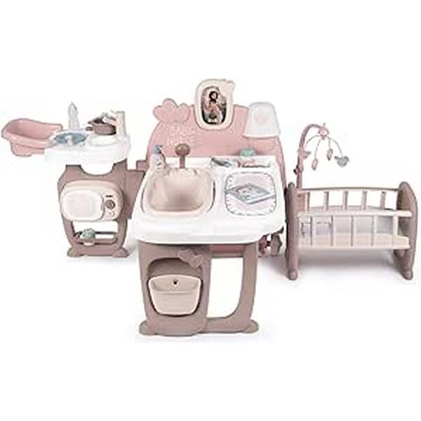 Smoby Baby Nurse XXL Spielcenter für Puppen mit Bett, Wanne und Küche, faltbar
