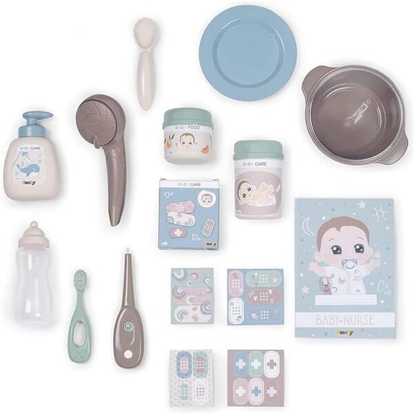 Smoby Baby Nurse XXL Spielcenter für Puppen mit Bett, Wanne und Küche, faltbar
