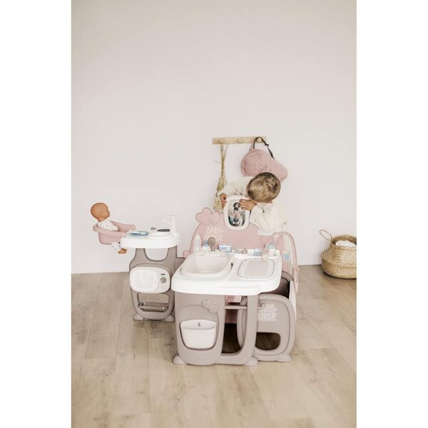 Smoby Baby Nurse XXL Spielcenter für Puppen mit Bett, Wanne und Küche, faltbar