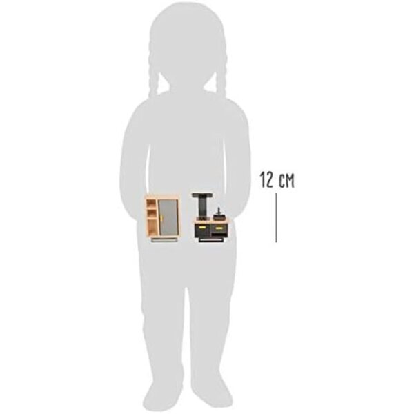 Moodne puidust ja plastikust nukumaja mööblikomplekt lastele vanuses 3+