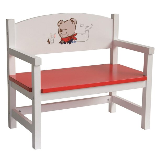 roba bambolebank Teddy College in legno bianco, seduta per bambole fino a 5 kg