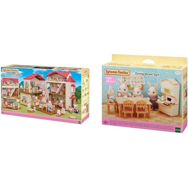 Sylvanian Families Stadthaus con Dachzimmer: Casa con balcone, 5 stanze e luce reale