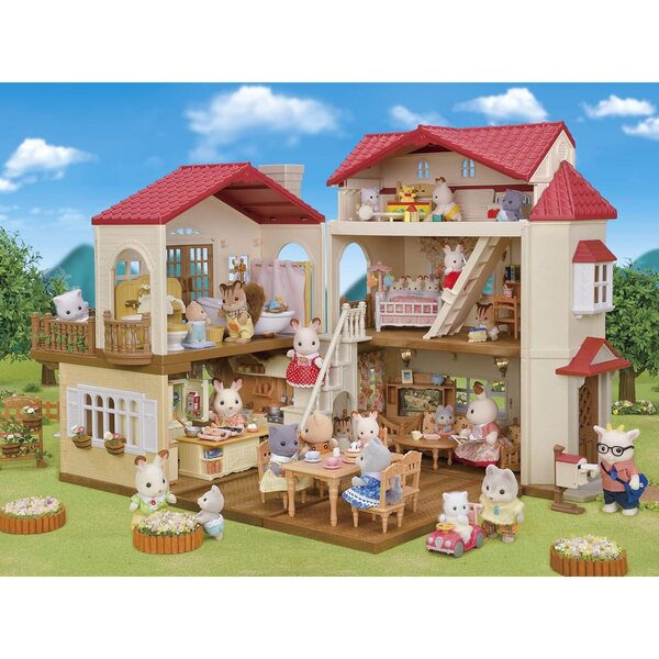 Sylvanian Families Stadthaus con Dachzimmer: Casa con balcone, 5 stanze e luce reale