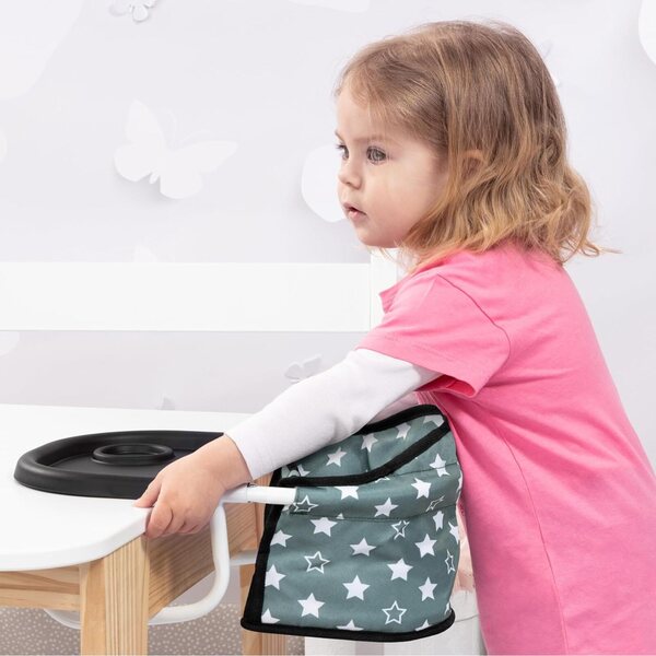 Bayer Design Tavolino per Bambole con Seggiolino Pieghevole e Vassoio Verde Nordico