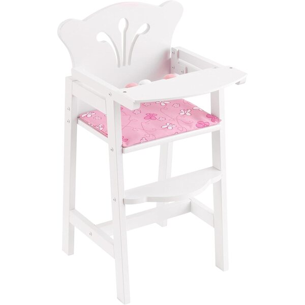 KidKraft Lil' Doll seggiolone per bambole in legno per bambini da 3 anni, accessorio elegante per bambole