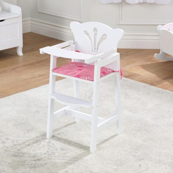 KidKraft Lil' Doll seggiolone per bambole in legno per bambini da 3 anni, accessorio elegante per bambole