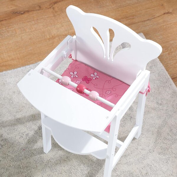 KidKraft Lil' Doll seggiolone per bambole in legno per bambini da 3 anni, accessorio elegante per bambole