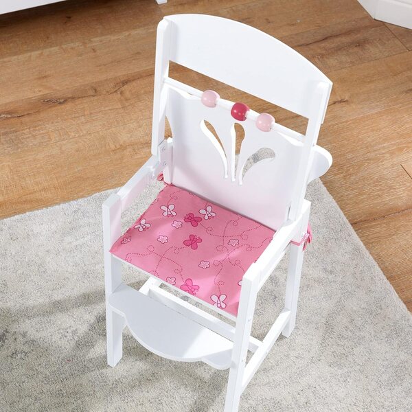 KidKraft Lil' Doll seggiolone per bambole in legno per bambini da 3 anni, accessorio elegante per bambole