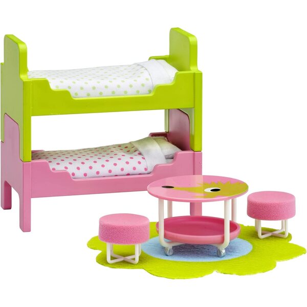 Lundby Puppenhausmöbel Kinderzimmer-Set mit Etagenbetten 1:18