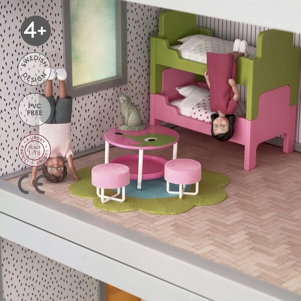 Lundby Puppenhausmöbel Kinderzimmer-Set mit Etagenbetten 1:18