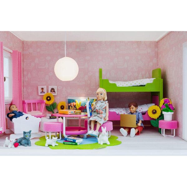 Lundby Puppenhausmöbel Kinderzimmer-Set mit Etagenbetten 1:18