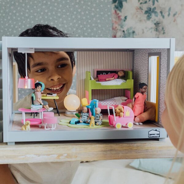 Lundby Puppenhausmöbel Kinderzimmer-Set mit Etagenbetten 1:18