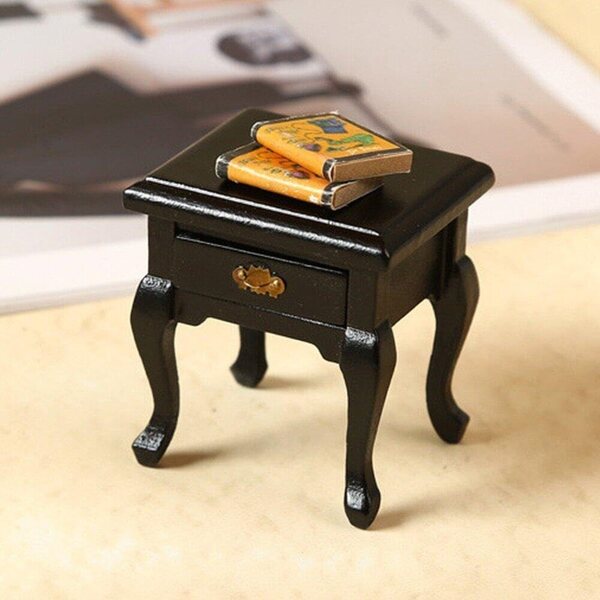 Mini Comò in Legno 1:12 per Casa delle Bambole, Mobile Notte Decorativo