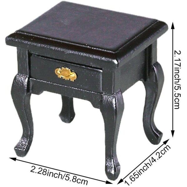 Mini Comò in Legno 1:12 per Casa delle Bambole, Mobile Notte Decorativo