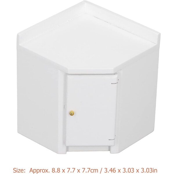 Eckschrank per casa delle bambole in legno di betulla, mini cucina dettagliata 1:12