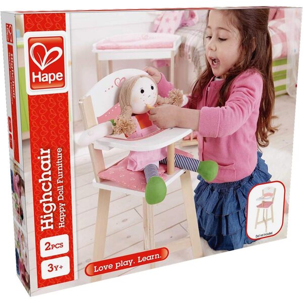 Hape E3600 Seggiolone in Legno per Bambole con Cuscino, Gioco Creativo 3+ anni