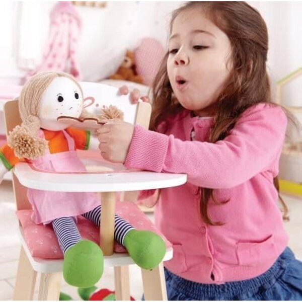 Hape E3600 Seggiolone in Legno per Bambole con Cuscino, Gioco Creativo 3+ anni