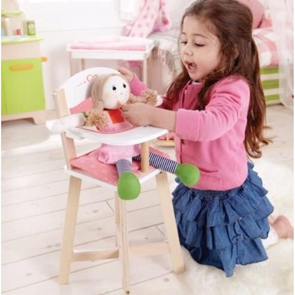 Hape E3600 Seggiolone in Legno per Bambole con Cuscino, Gioco Creativo 3+ anni