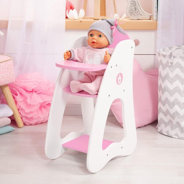 Bayer Design Princess World Puppenhochstuhl für Puppen bis 46 cm, mit integriertem Tablett