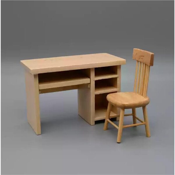 AMITD Tavolo e Sedia in Legno 1/12 per Bambole da 15 cm Modello Scuola