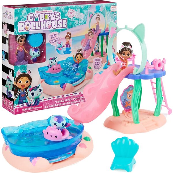 Gabby's Dollhouse Purrific Pool Party und Sweet Dreams Deluxe Schlafzimmer