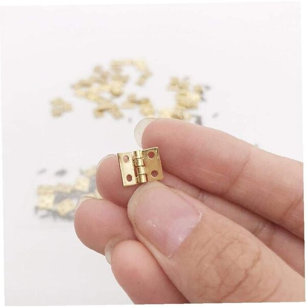 12 Mini Cerniere Dorate per Mobili in Miniatura 1/12 - Ideali per casa delle bambole e Box