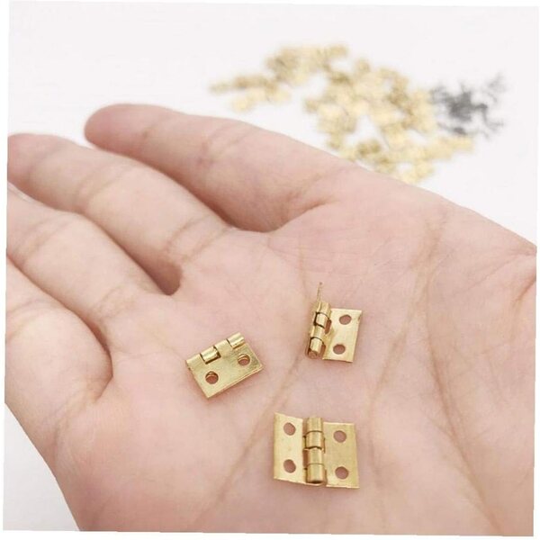 12 Mini Cerniere Dorate per Mobili in Miniatura 1/12 - Ideali per casa delle bambole e Box