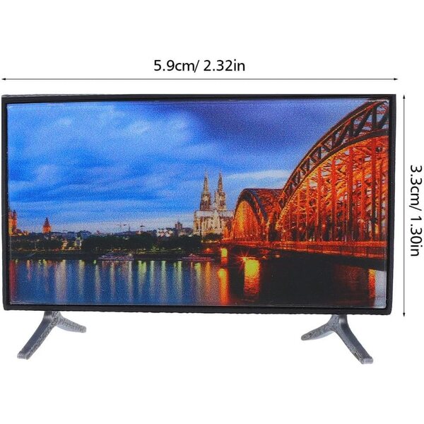DOITOOL Miniature TV per casa delle bambole in scala 1:12, set 4 pezzi, dettaglio realistico 5,8x3,3 cm