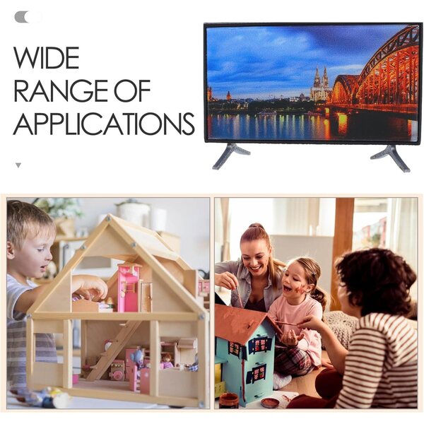 DOITOOL Miniature TV per casa delle bambole in scala 1:12, set 4 pezzi, dettaglio realistico 5,8x3,3 cm