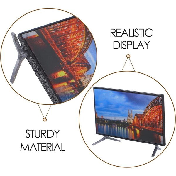 DOITOOL Miniature TV per casa delle bambole in scala 1:12, set 4 pezzi, dettaglio realistico 5,8x3,3 cm