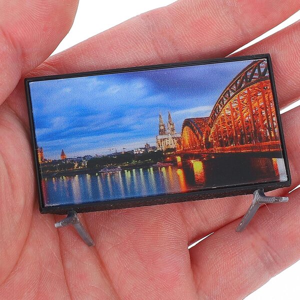 DOITOOL Miniature TV per casa delle bambole in scala 1:12, set 4 pezzi, dettaglio realistico 5,8x3,3 cm