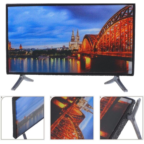 DOITOOL Miniature TV per casa delle bambole in scala 1:12, set 4 pezzi, dettaglio realistico 5,8x3,3 cm