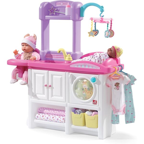 Step2 Love & Care Nursery Deluxe per Bambole con Accessori e Lavatrice, Gioco Bambini